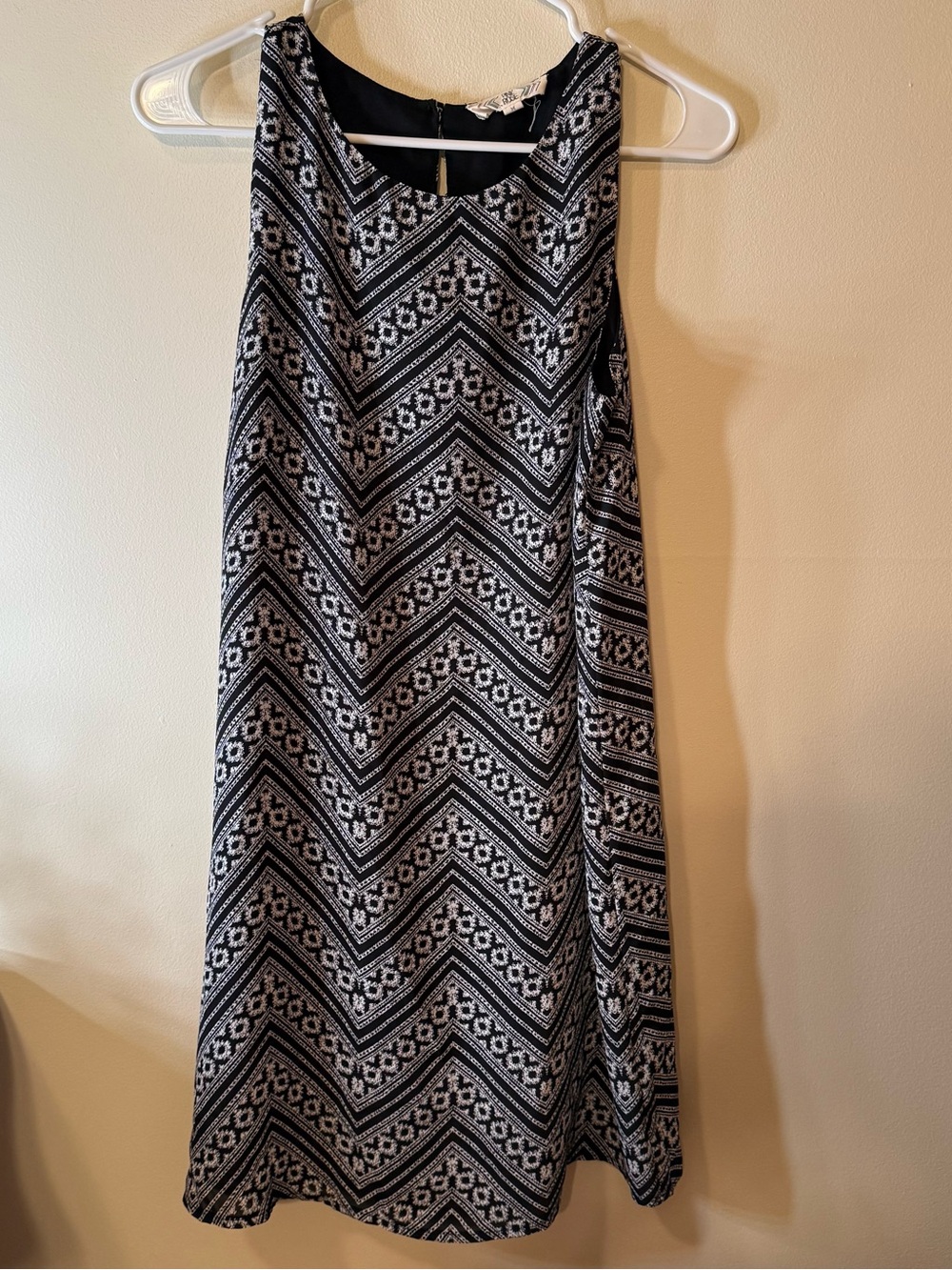 Pink Rose Black & White Chevron A-Line Skirt
